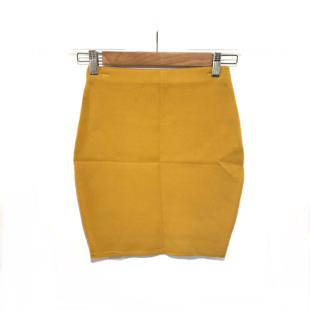 LF Seek the Label mustard bandage mini skirt NWT